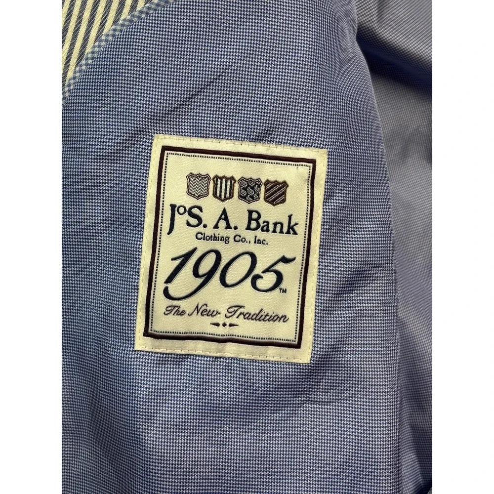 Jos A Bank 1905 50R Blue White Stripe Seersucker Blazer Jacket Sport Coat Cotton